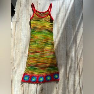 Vintage boho small knitted summer dress